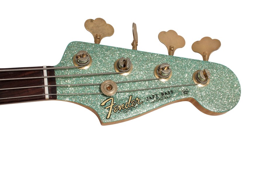 ベース Fender Custom Shop Jazz - Green Sparkle Fender 1960 Jazz Bass Relic Sea Foam Green Sparkle Custom Shop
