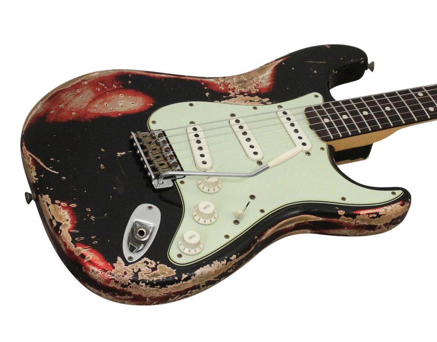 Fender Custom Shop 1960s Stratocaster Relic Black Over Candy Apple