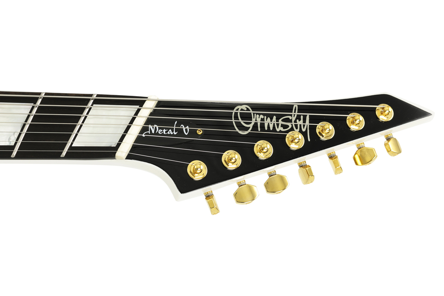 Ormsby Metal V 7 String LTD Pinstripe White