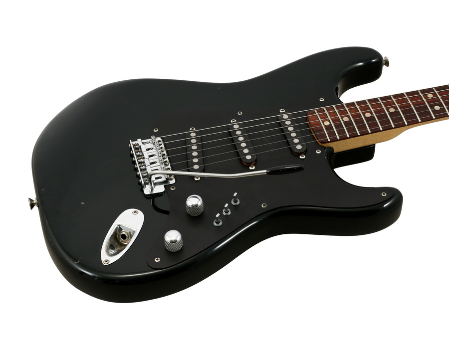 Pre-Owned Fender 1976 Stratocaster Black Schecter Electronics